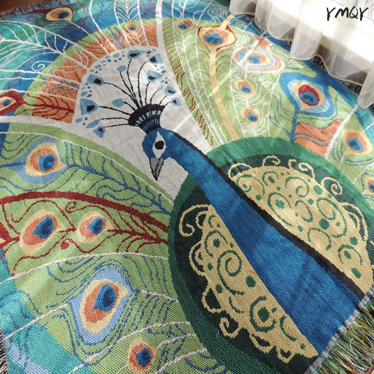

Cat Dog Peacock Chair Blanket Throws Decorative Slipcover On Sofa Travel Plaids Sofa Cover Towel Table Cloth Mat Rug
