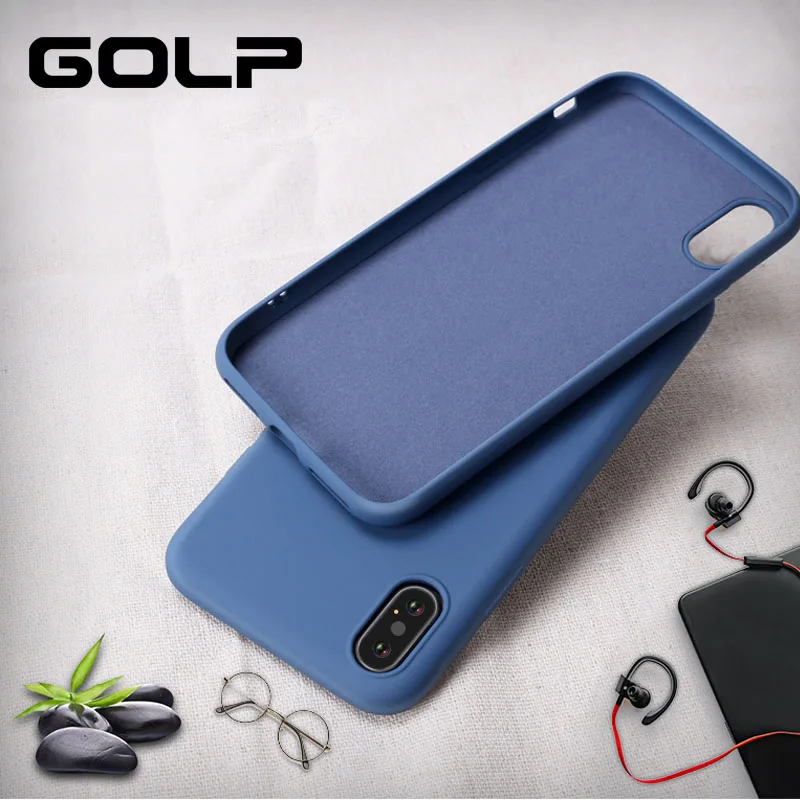 Мягкий силиконовый чехол для телефона iPhone 7 8 GOLP матовый мягкий из ТПУ 6 6S Plus X XS MAX