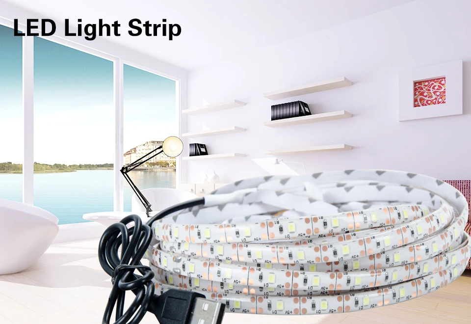 5 В USB RGB светодиодный светильник 60 светодиодный s/m SMD 2835 3528 Светодиодный диодный ленточный светильник HD tv Настольный ПК подсветка экрана 0,5 м 1 м 2 м 3 м 4 м 5 м