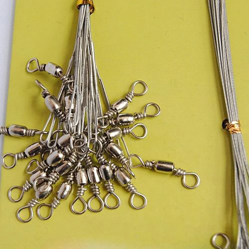 60 шт./лот серебристая леска для ловли нахлыстом с роликовыми Вертлюгами и