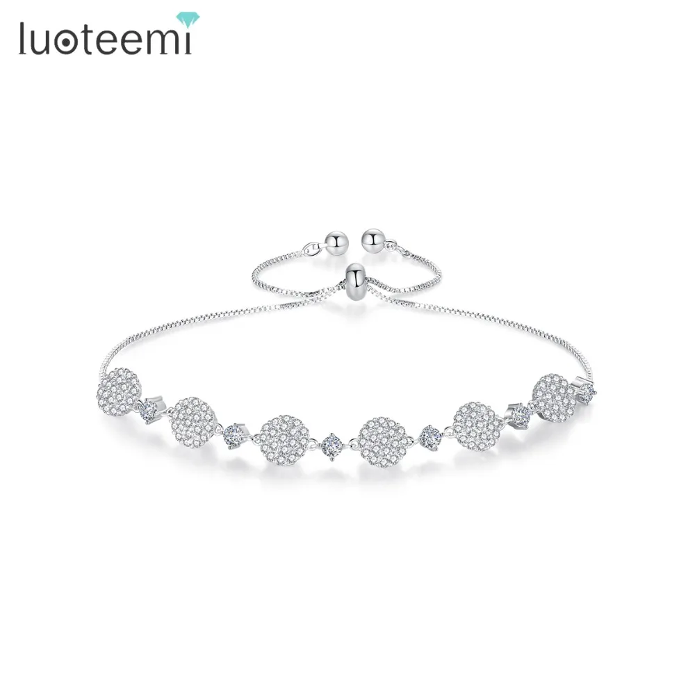 LUOTEEMI новый дизайн блестящий браслет для женщин девушек Свадебная вечеринка