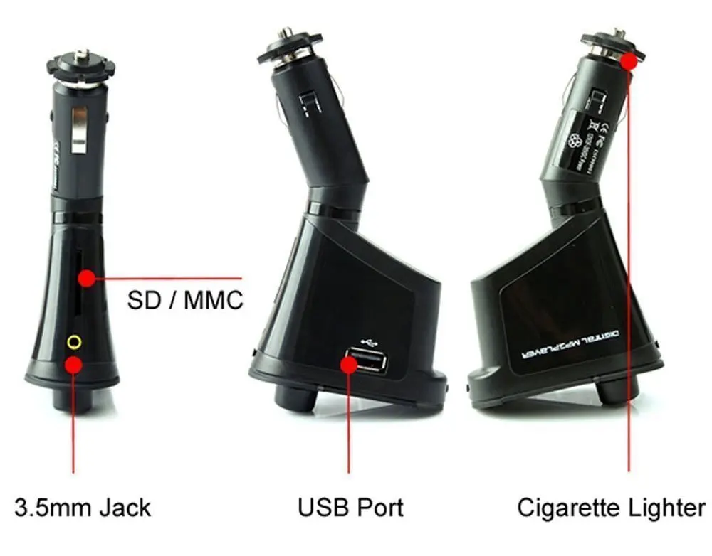 Автомобильный FM модулятор с ЖК дисплеем USB SD MMC|player wireless fm transmitter|sd mmccar kit mp3 player |