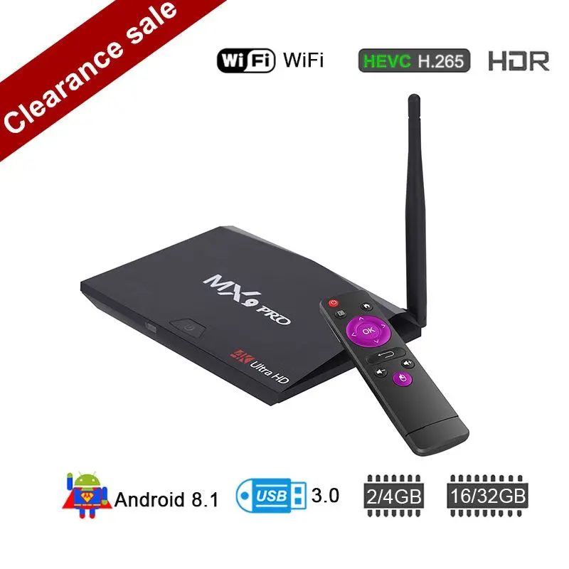 Android 8 1 tv Box Mx9 Pro 4G ram 32GB rom RK3328 четырехъядерный 2 4G/5G двойной WiFi Bluetooth Smart 4K медиаплеер