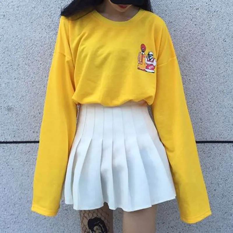2018 Новый Футболки Для женщин поп Harajuku футболка Женская Свободные длинным рукавом