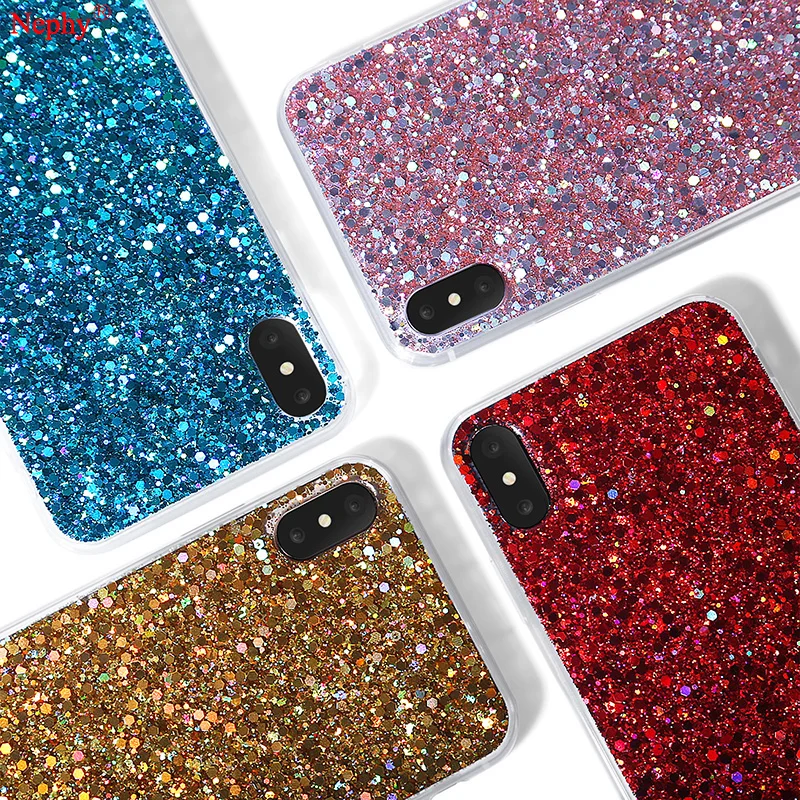 Nephy Shine чехол для iPhone 10 X XR XS MAX 6 S 8 7 Plus 6splus 7plus 8plus мягкий силиконовый из ТПУ сотового