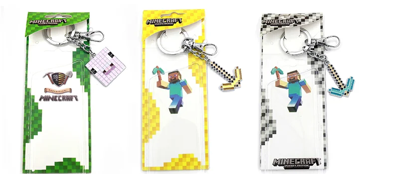 Новый мини игрушки Minecraft игры Стив Alex Enderman Creeper Ender дракон свинья металла цепочки и