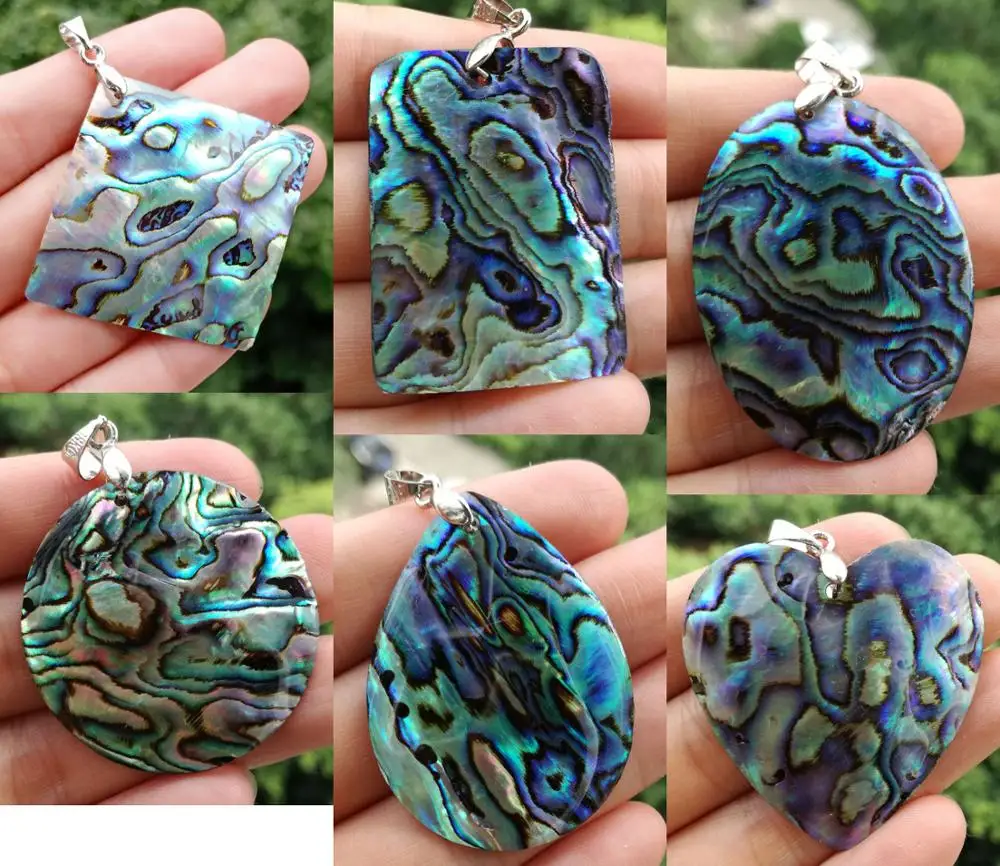 Натуральный кулон в виде раковины абалона энергетический исцеляющий амулет