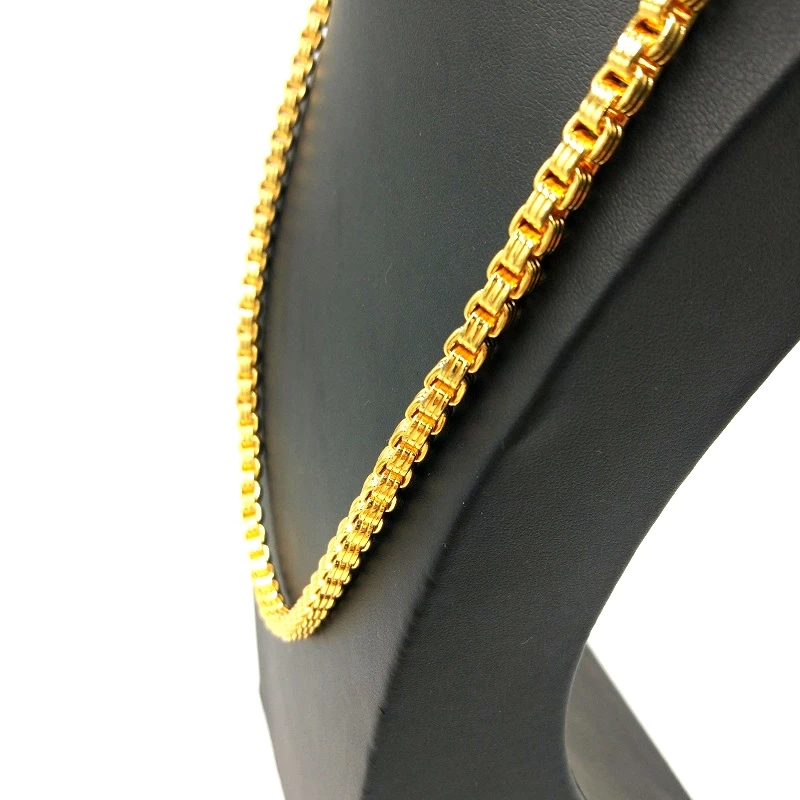 USENSET Box Chain Necklace Stainless Steel Jewelry Gold 5MM Width Chain Link Necklaces for Women Men Jewelry New YS22