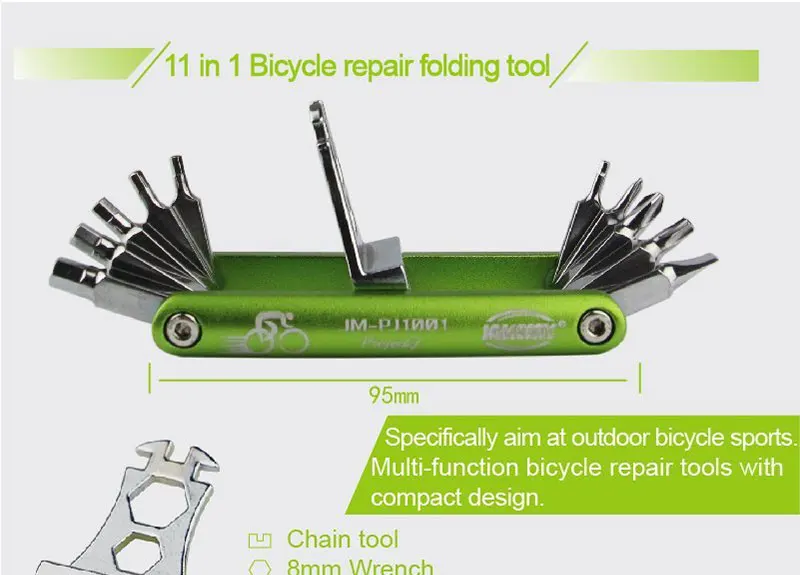Полный набор инструментов для ремонта велосипеда на открытом воздухе велоспорта