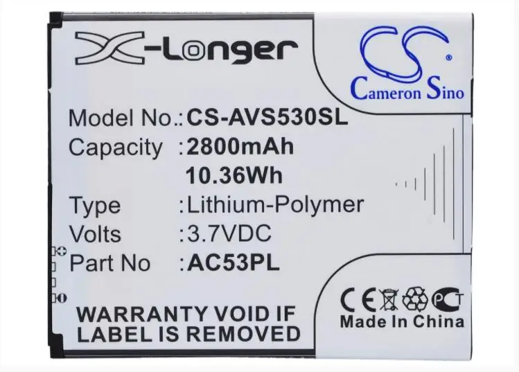 

Аккумулятор Cameron Sino 2800mAh для ARCHOS 53 Platinum AC53PL Mobile, аккумулятор для смартфона