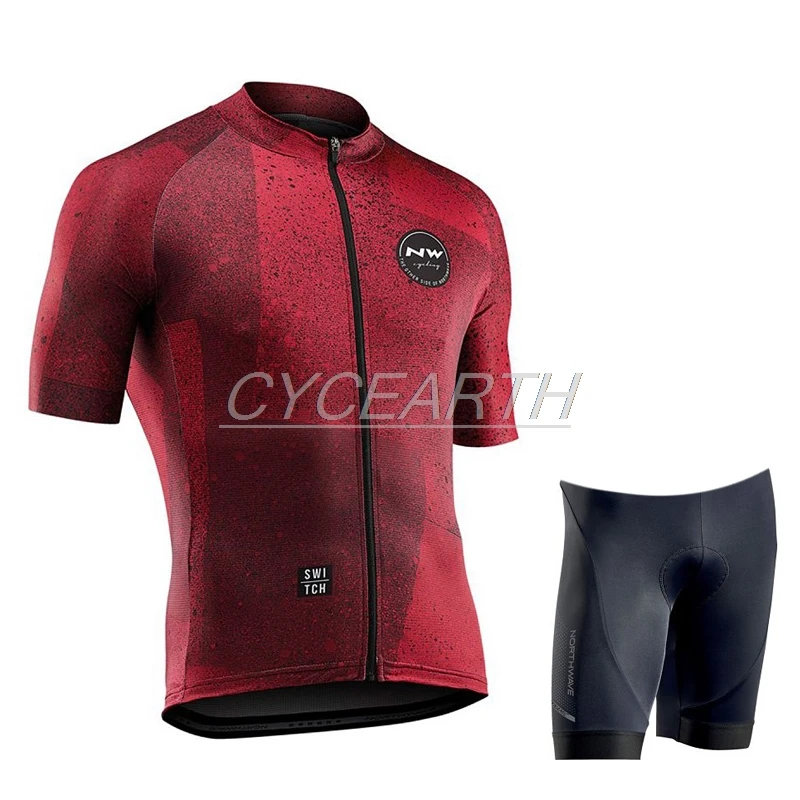 short set Northwave, Мужская футболка для велоспорта, летний комплект с коротким рукавом, Майо, нагрудник, шорты, велосипедная одежда, спортивная рубашка, одежда, костюм NW - Цвет: short set