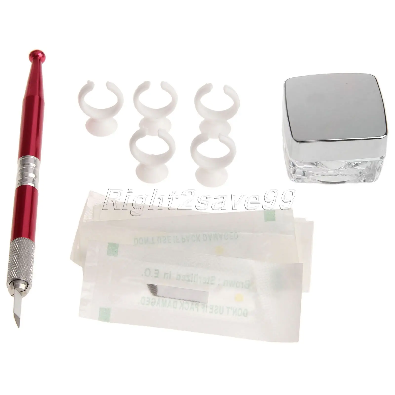 Ручная Перманентная ручка + черные кофейные чернила для татуажа бровей 10 шт. 17 игл лезвий 50 колпачки макияжа