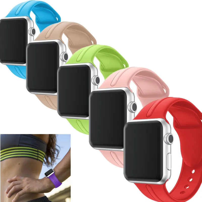 Мягкая силиконовая лента для наручных часов Apple Watch ремень 38 мм 42 браслет отлично