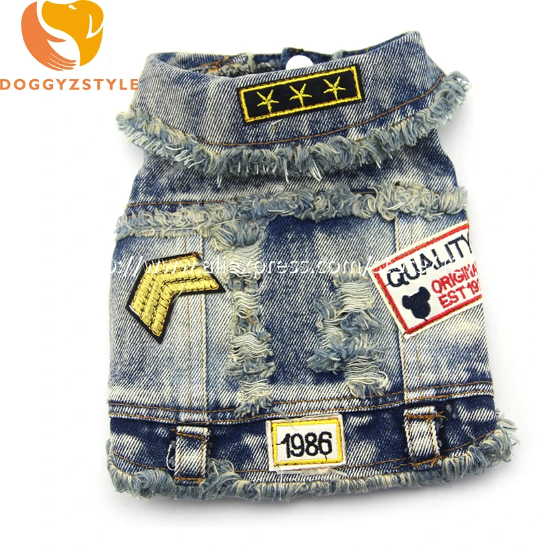 Джинсовый жилет для собак щенков кошек животных джинсовая одежда Ковбойское