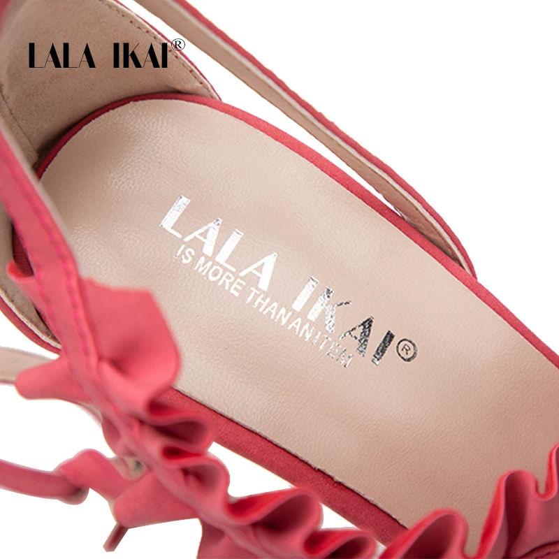 LALA IKAI/босоножки на высоком каблуке с ремешком щиколотке Женские сандалии