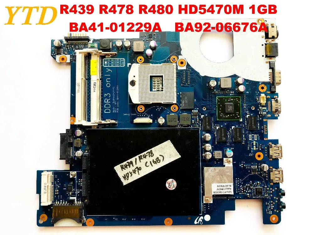 Original for Samsung R439  R478  R480 laptop motherboard  HM55 HD5470M 1GB BA41-01229A   BA92-06676A tested good free shipping