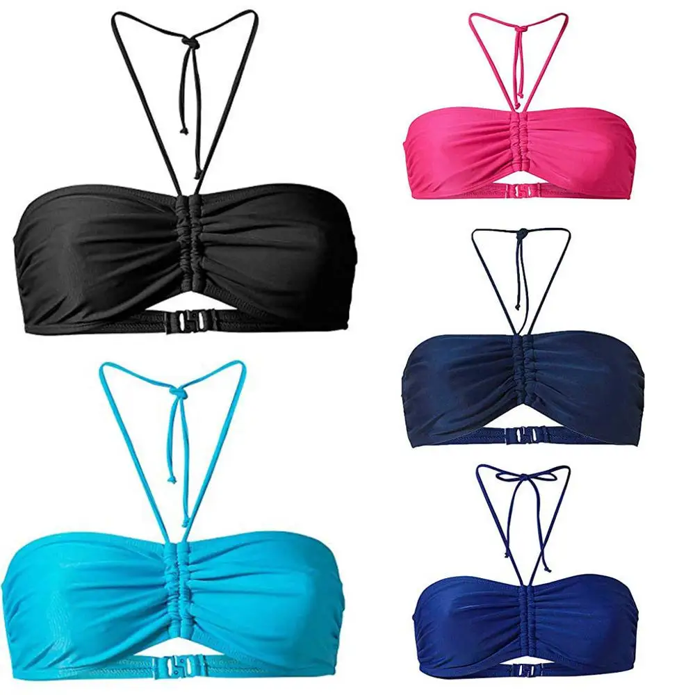 Женское летнее однотонное бикини для подводного плавания разных цветов топ