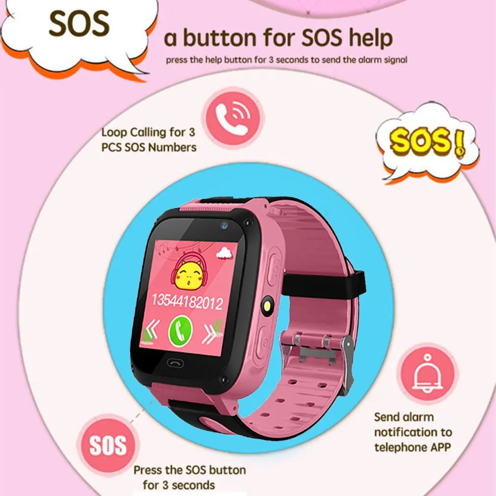 

V6 Smart Children Baby Watch V6 Tracker Camera Anti Lost Monitor SOS Waterproof Phone Watch For Ios And Android