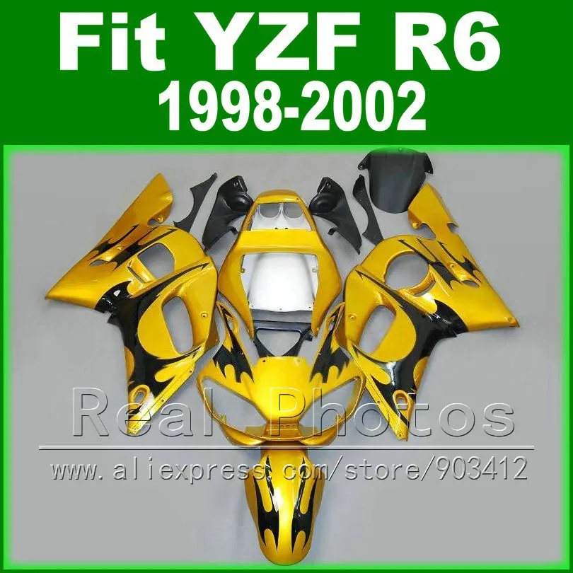 7 подарки пластиковых деталей для YAMAHA R6 обтекатель 1998 1999 2000 2001 2002 синий и матовый черный, пригодный YZF R6 Обтекатели 1998-2002