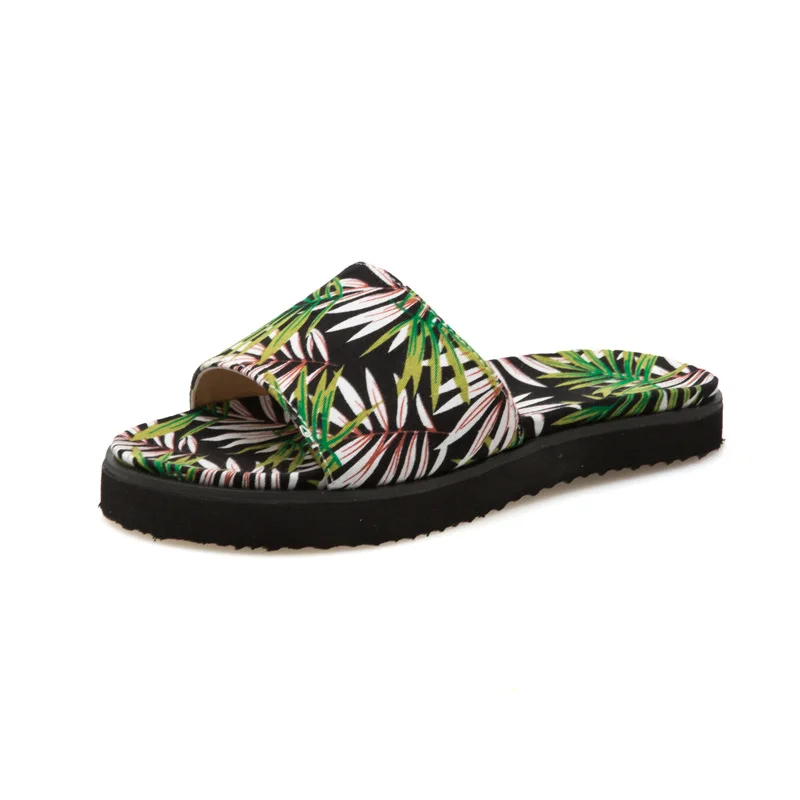 Для женщин Летние тапочки плоской подошве шлепанцы слипоны пляжные сандалии
