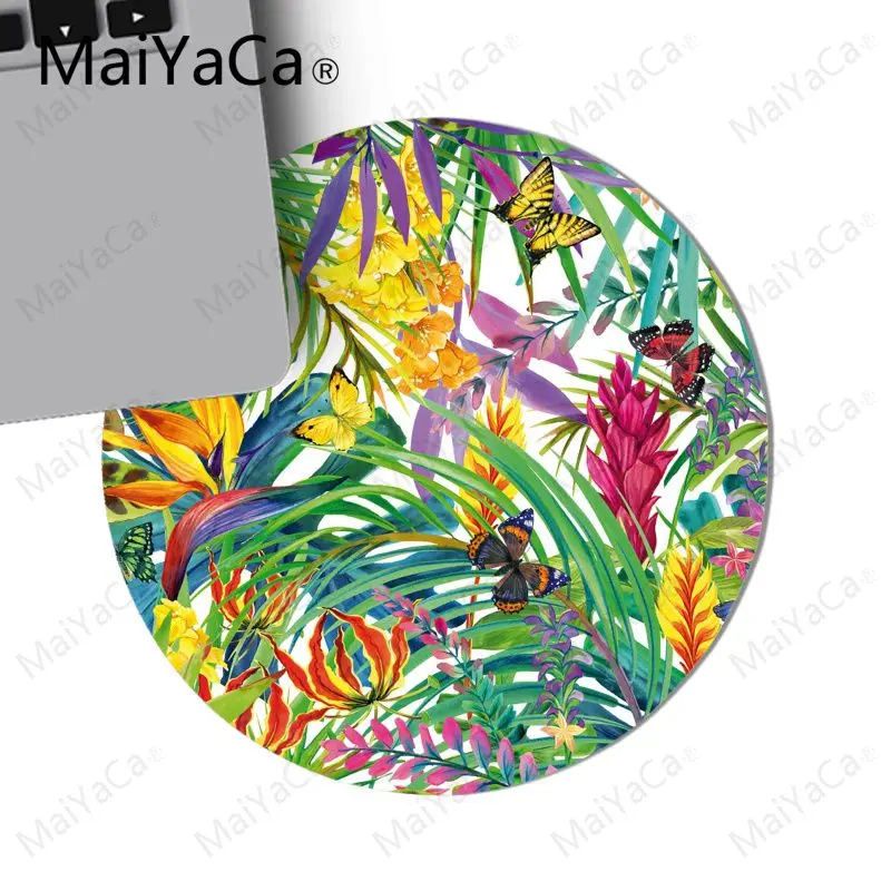 MaiYaCa тропический сад красивый коврик для мышки в стиле аниме 200x200 мм 220x220 мм круглый коврик для мыши - Цвет: 20x20 cm