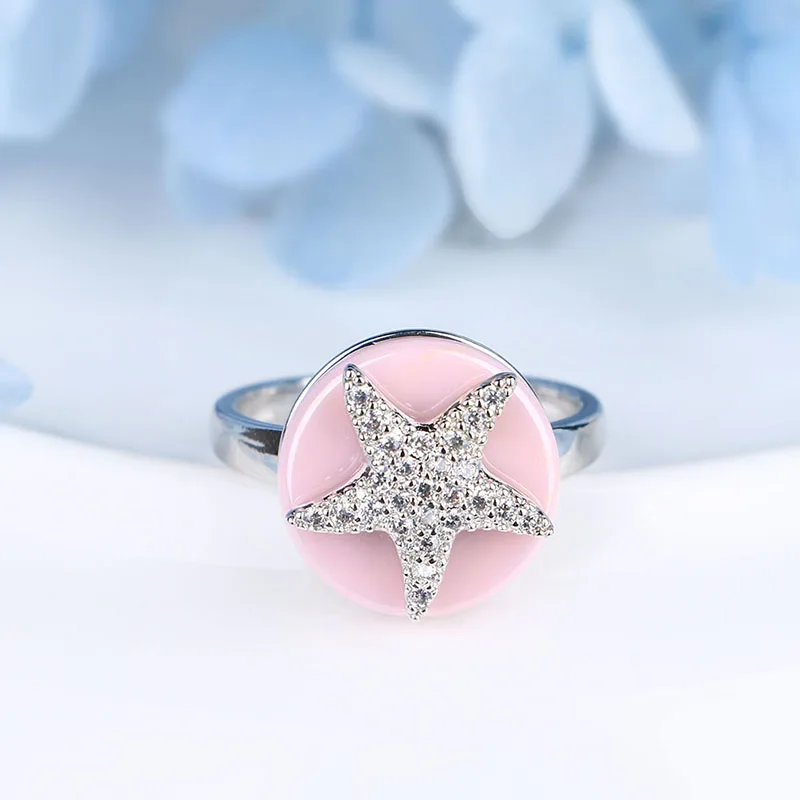 Розовое черное белое роскошное большое круглое драгоценный камень серебро