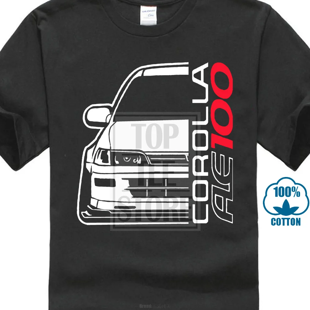 Черный Логотип Corolla Ae100, футболка, все цвета, Мужская футболка, Homme, для высоких и больших мужчин, обидные футболки - Цвет: Черный