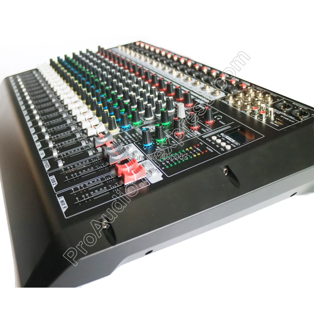 Профессиональная 16 канальная двухгрупповая DJ микшерная консоль MICWL для караоке