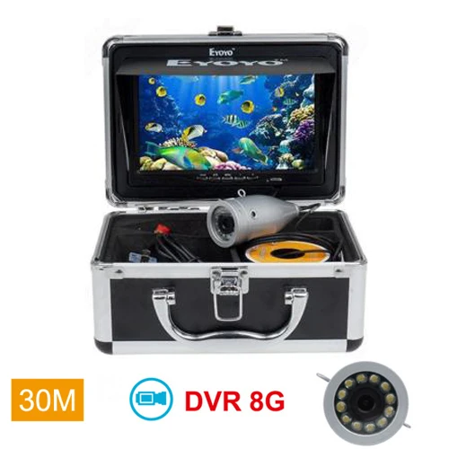30M White LED DVR Eyoyo WF01 30 м 1000TVL цветная подводная камера для рыбалки инфракрасный ИК светодиодный " дюймовый видео монитор рыболокатор камера для подледной рыбалки - Цвет: 30M White LED DVR