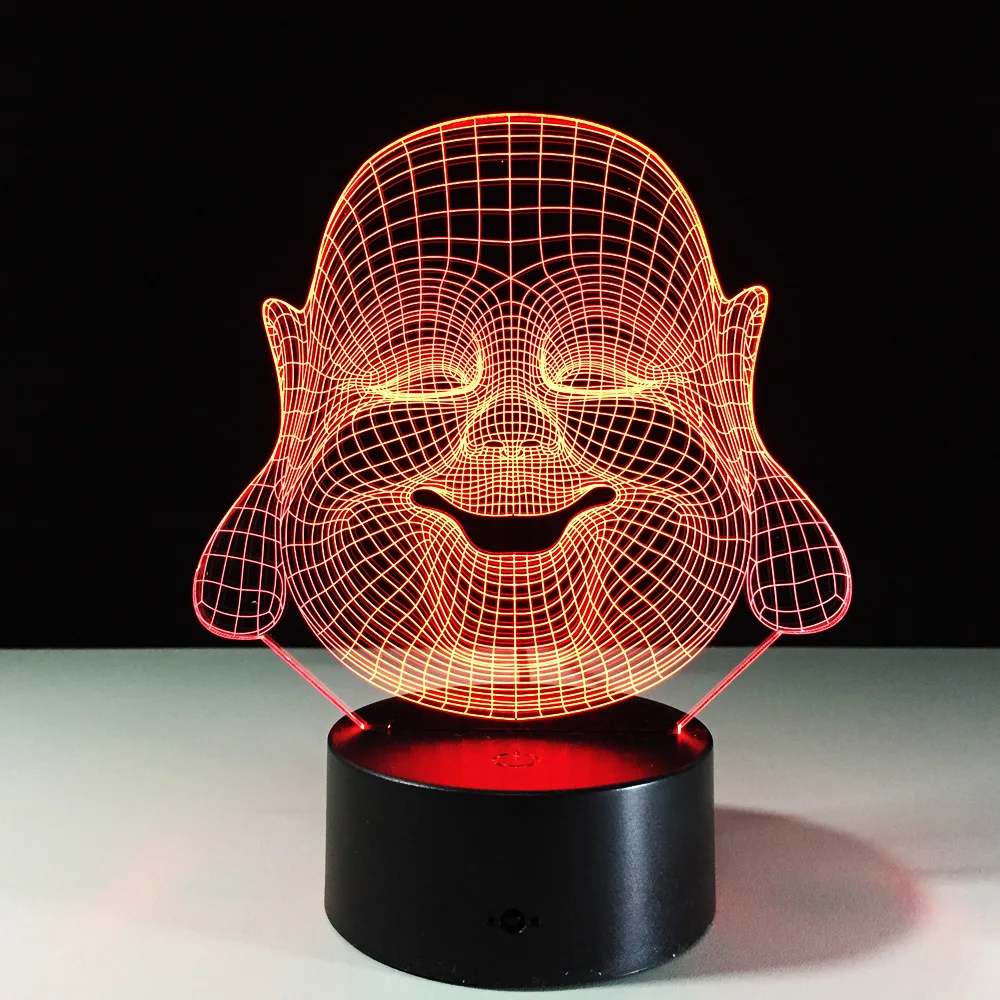 

Children's Bedroom Night Light 7 Colors RGB USB Lamp Maitreya Buddha 3D LED Lampara Home Lighting Desk Table Decor Nightlight