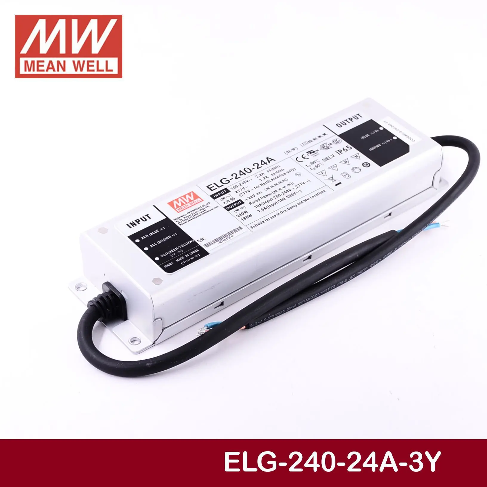 

(Only 11.11)ELG-240-48A-3Y (2Pcs) Taiwan Meanwell 240W48V waterproof power LED street lighting adjustable current 5A
