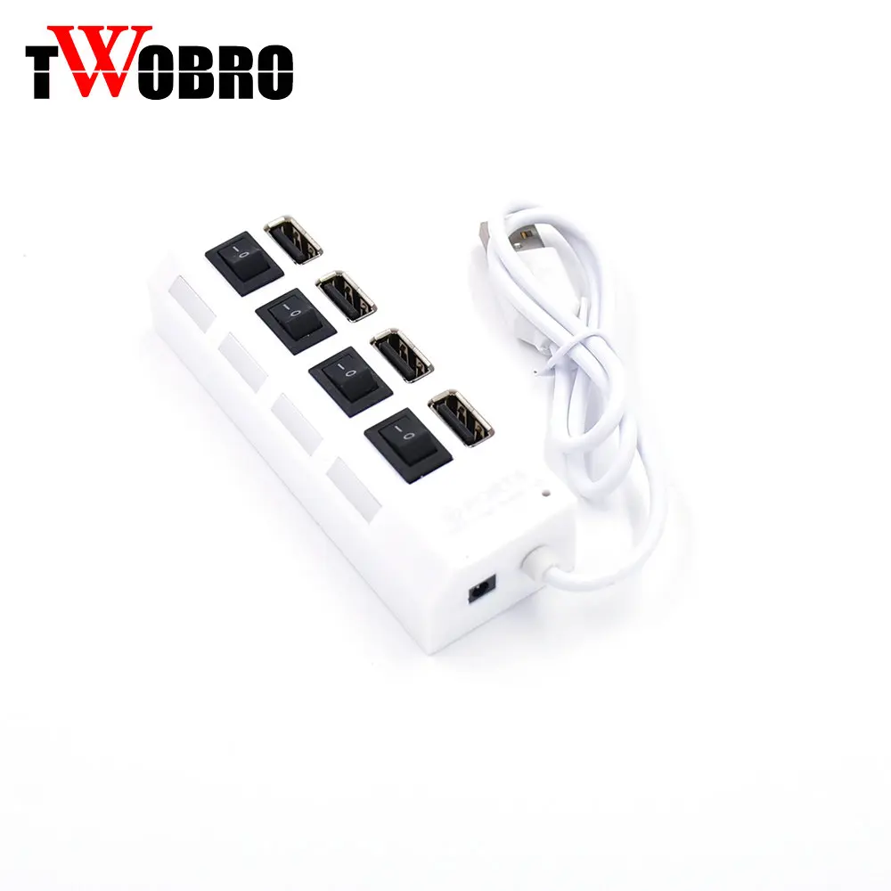 USB Hub 4 вспомогательное устройство для 2 0 сплиттер адаптер с переключателем