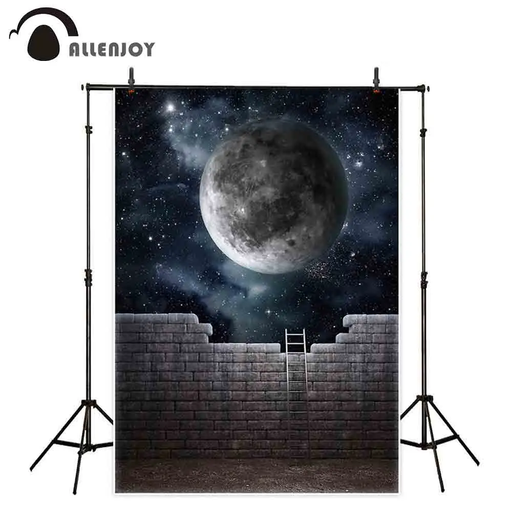 Allenjoy фон для фотосъемки с изображением Луны и ночи мигание звездного неба