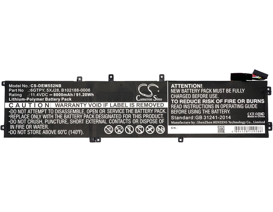 Аккумулятор Cameron Sino 8000 мАч для DELL Precision M5520 XPS 15 9560 i7 7700HQ|Батареи MP3/MP4 плееров| |