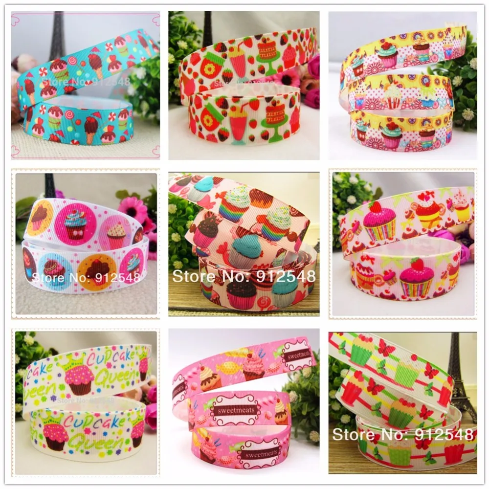 YJHSMY 1491178 22 мм Клубничное мороженое торт печать grosgrain лента аксессуары для одежды