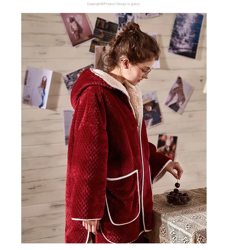 Женские Фланелевые Пижамные комплекты длинные брюки с рукавами костюм теплый