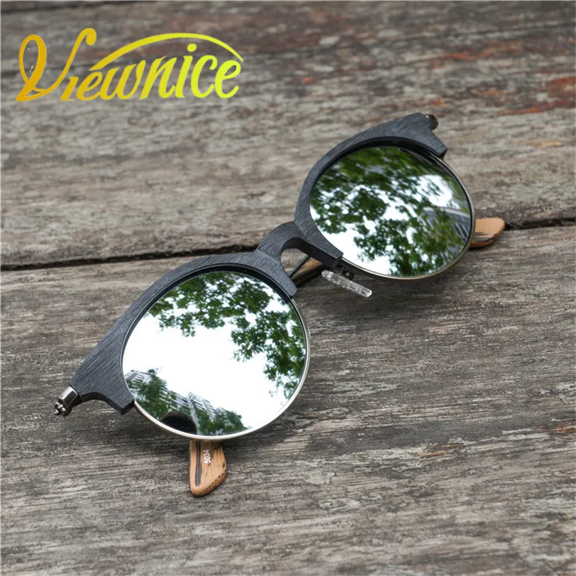 

Viewnice Oculos de sol Masculino Retro Sunglasses Woman Brand Designer Wooden Grain Luxury gafas sol mujer round Eyewear V5034