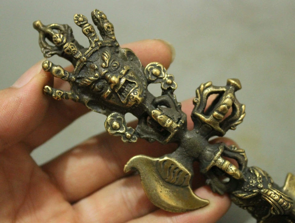 Бесплатная доставка Тибет бронзовая медь буддизм Махакалы голова Wrathful дейти