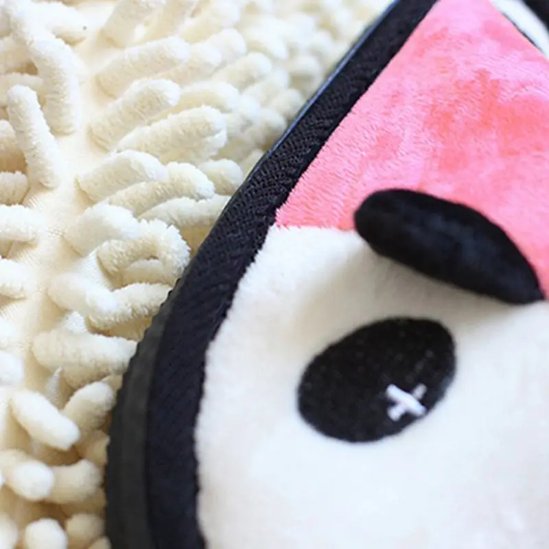 Симпатичная домашняя обувь меховые плюшевые тапочки плоская подошва домашние с