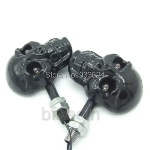 2 шт. универсальные поворотники для мотоцикла с черепом |