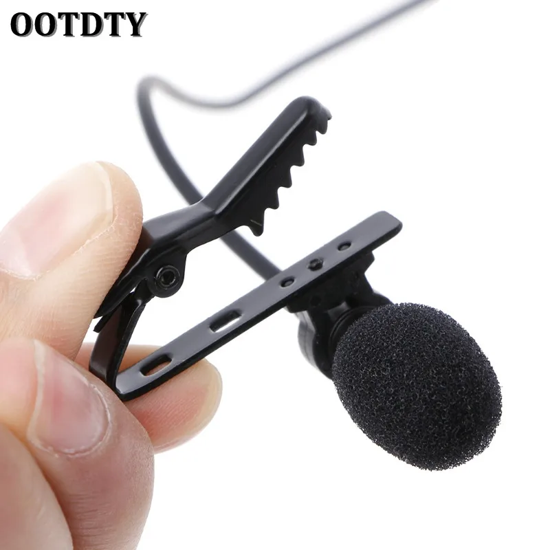 Петличный микрофон OOTDTY с зажимом и отворотом громкой связи для ПК ноутбука