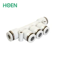 air pneumatic quick fitting pk hose tube push in 5 port connector pk6 5 way 6mm od reducing unequal one touch pipe fitting