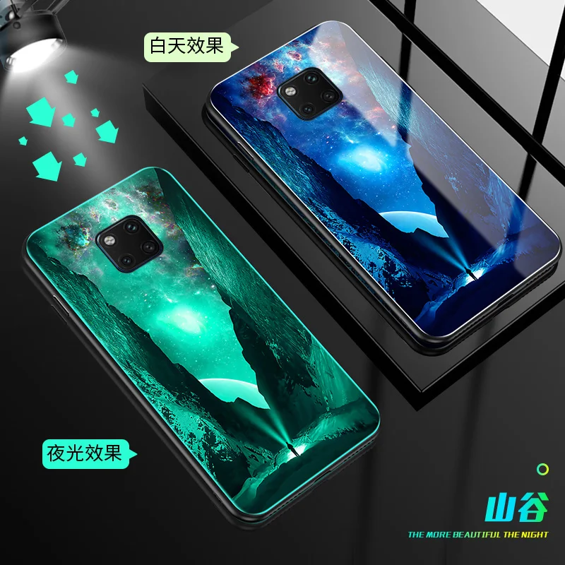 Чехол SemgCeKen из закаленного стекла с подсветкой для huawei mate 20 pro lite 20x mate20x mate20 mate20pro 3d роскошный Жесткий Чехол для задней панели телефона - Цвет: 12
