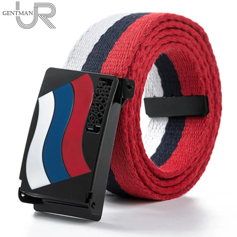 

New Arrivals Casual Women And Men Great Russian Letter Canvas Belt High Quality Russian Flag Jeans Belts