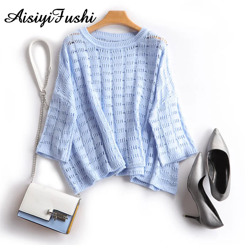 White Sweater Women Pullover Knitted Spring Autumn Crop Top Long Sleeve Transparent Blouse For Mujer 2020 | Женская одежда