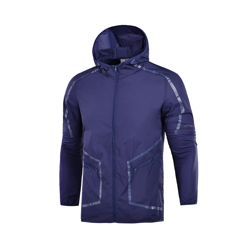 Li-Ning Мужская ветровка для бега Pro-Jogger 89% нейлон 11% поликарбаминат супер светильник
