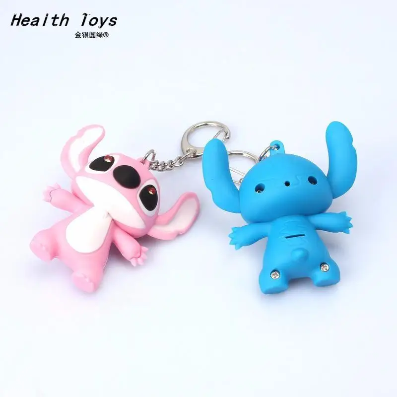 СВЕТОДИОДНЫЙ брелок Lilo stitch со звуком милые брелоки Подарочный Музыкальный