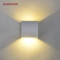 aluminum led modern brief cube up down light mounted 12w led wall lamp indoor decoration aluminum wall lights