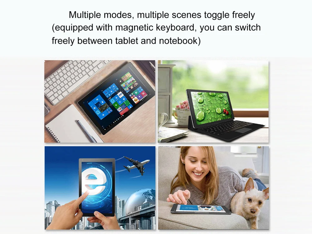 Jumper EZpad 7 2 в 1 планшетный ПК 10,1 дюймов Windows 10 64 бит Intel Cherry Trail Z8350 Четырехъядерный 4 ГБ ОЗУ 64 Гб ПЗУ мини HDMI планшет
