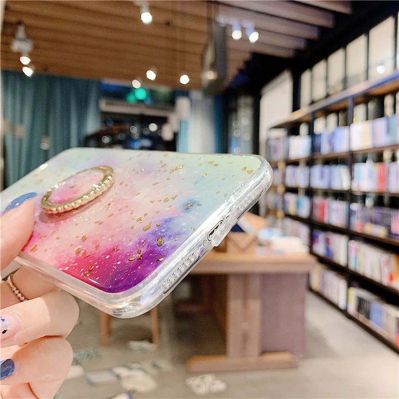 Модный Блестящий чехол из золотой фольги с градиентом для iphone XS Max X XR 8 7 6 6S Plus